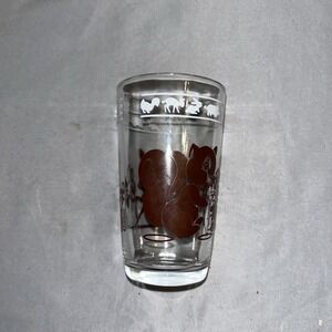 Vtg Swanky Swig Juice Glass 1950's Baby Deers Fawns Squirrel Excellent
